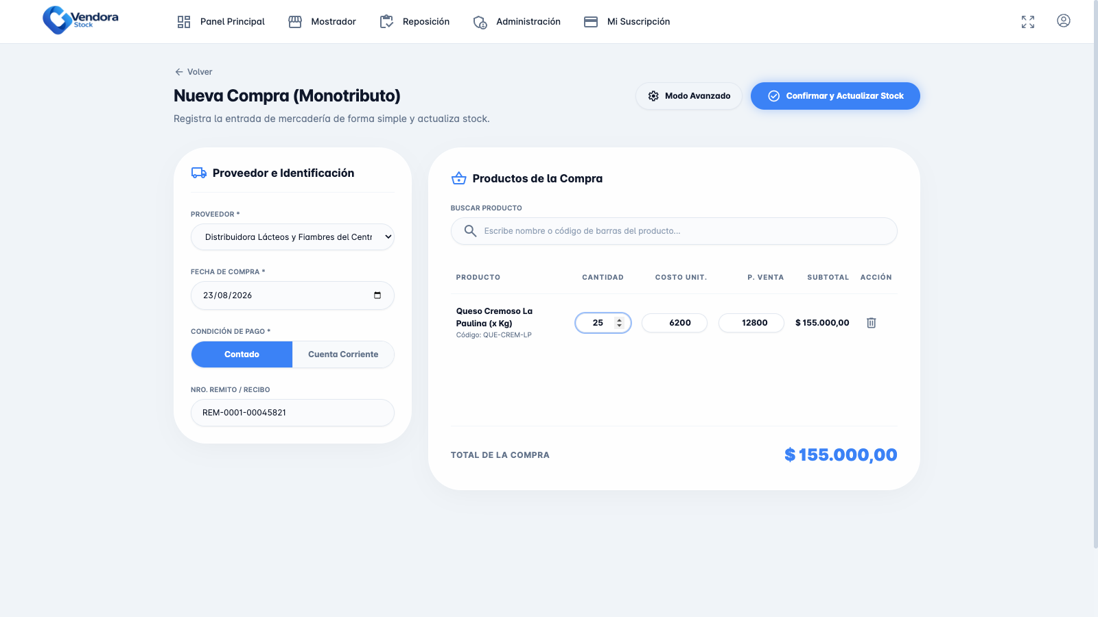 Formulario de Compra Simple