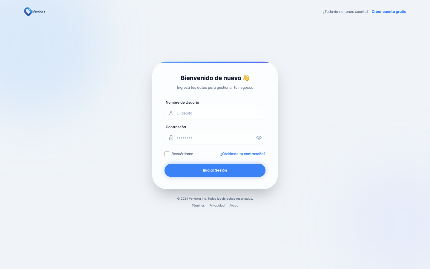 Login vacío