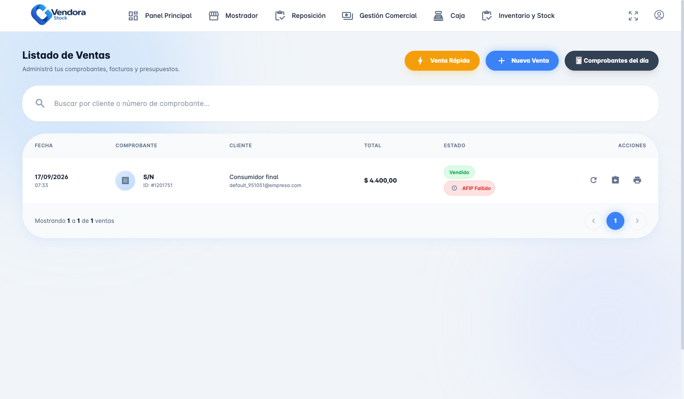 Listado de Ventas Realizadas